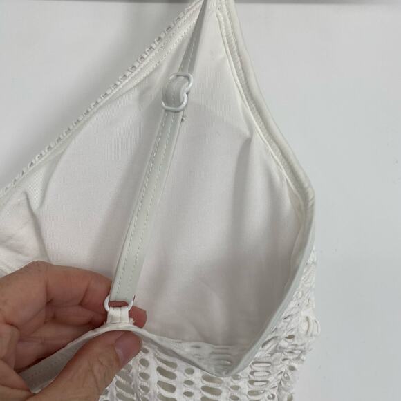 Countors Swimsuit Women 14 White Eyelet Lace Crochet Vacation One Piece Nautical - Picture 10 of 12